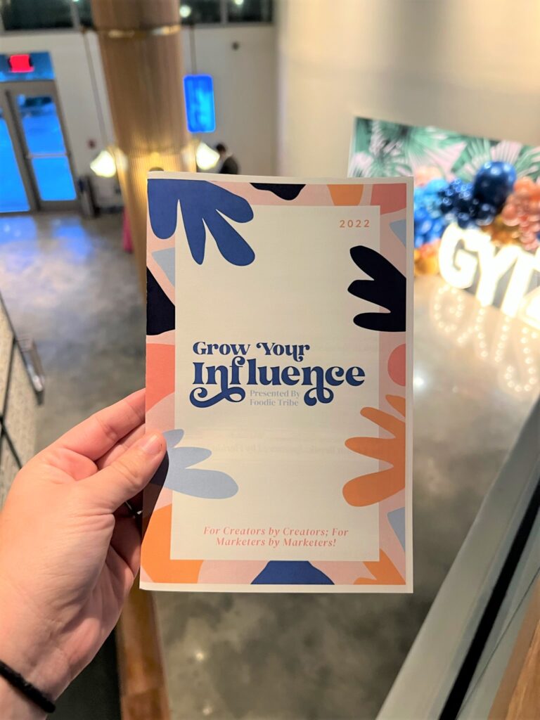 Photo of Event Program for Grow Your Influencer 2022