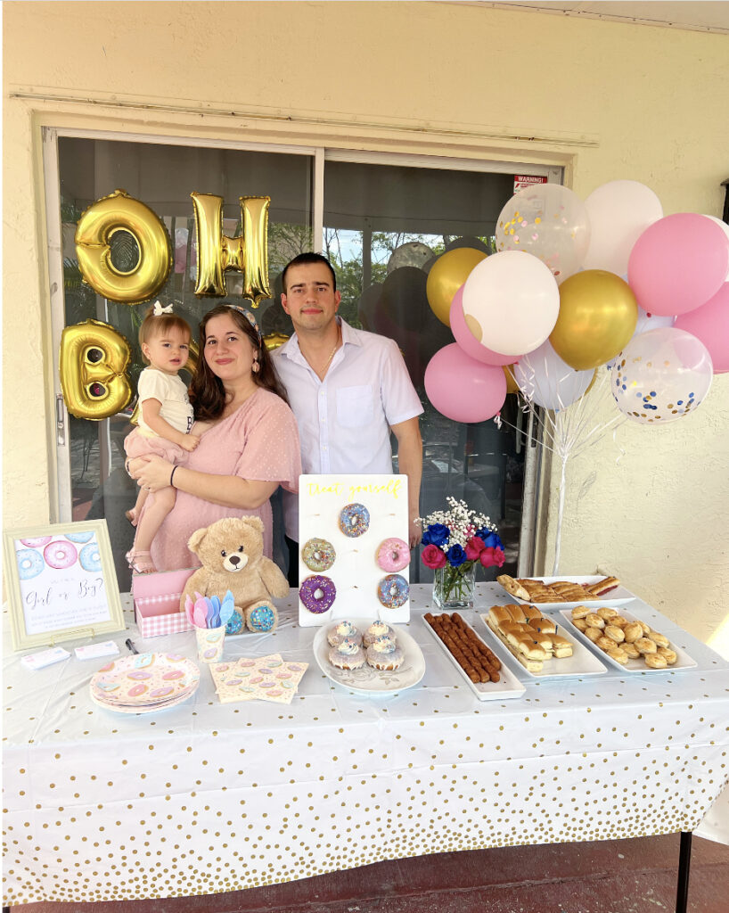 Photo of family at Gender Reveal Party