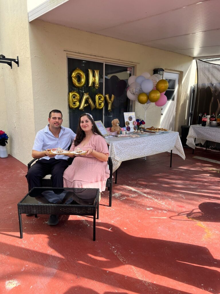 Photo of family at Gender Reveal Party