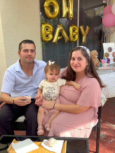 Photo of family at Gender Reveal Party