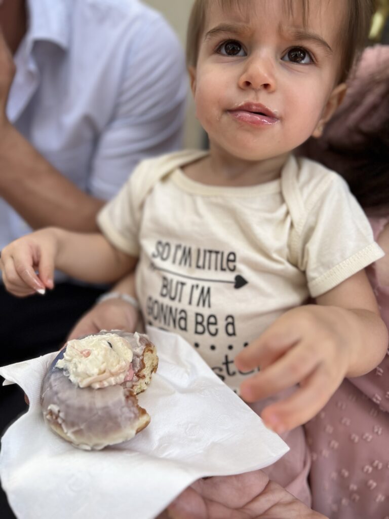 Photo of baby girl at gender reveal