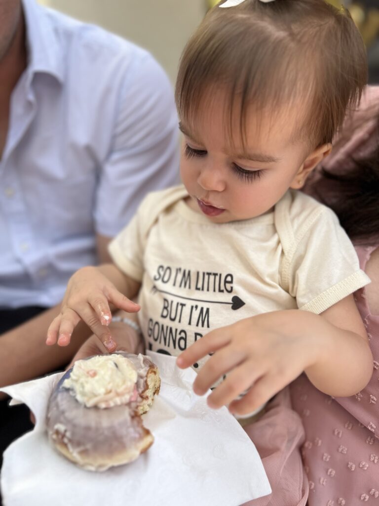 Photo of baby girl at gender reveal