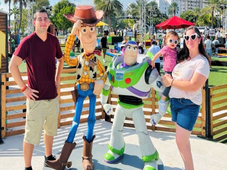 Photo of family at Pixar Putt Pop-up Fort Lauderdale