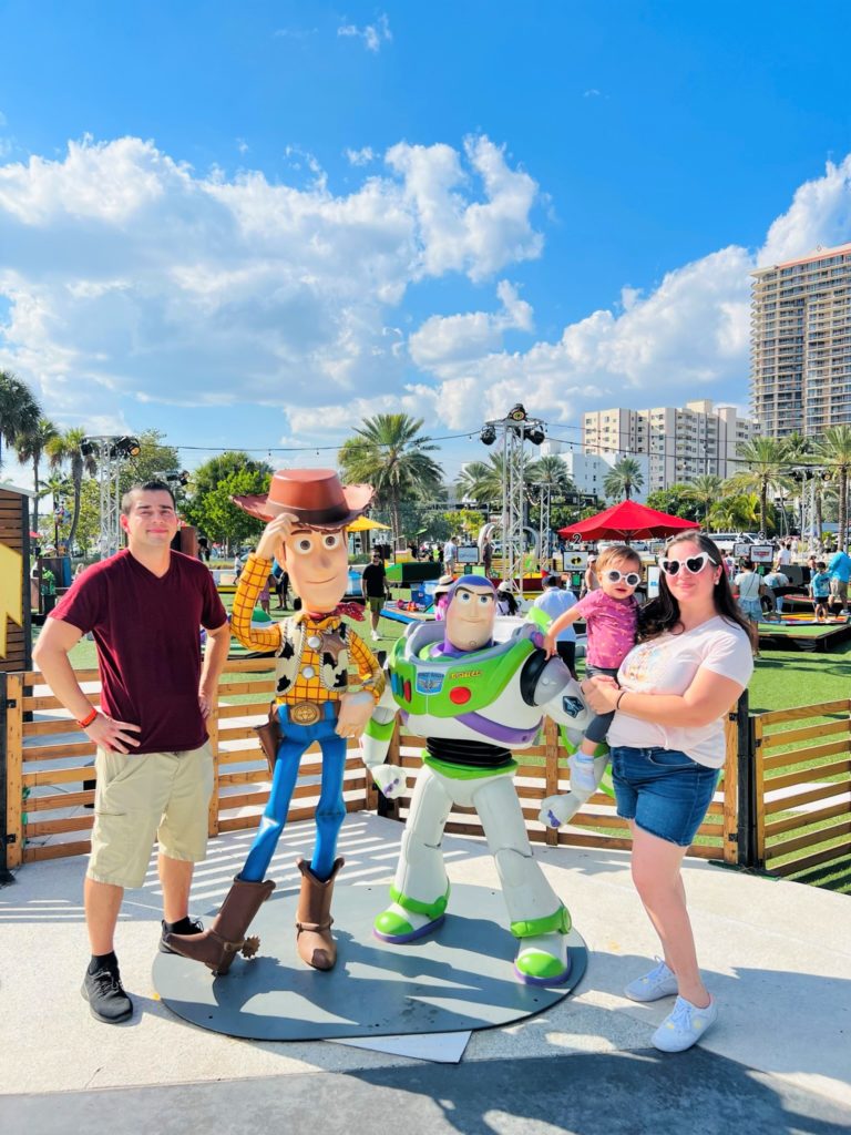 Photo of family at Pixar Putt Pop-up Fort Lauderdale