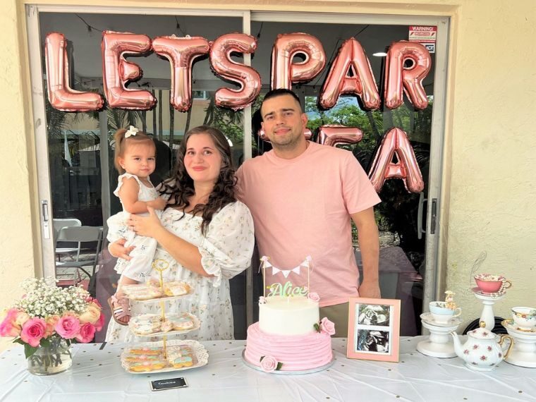 Photo of family at Tea Themed Baby Shower
