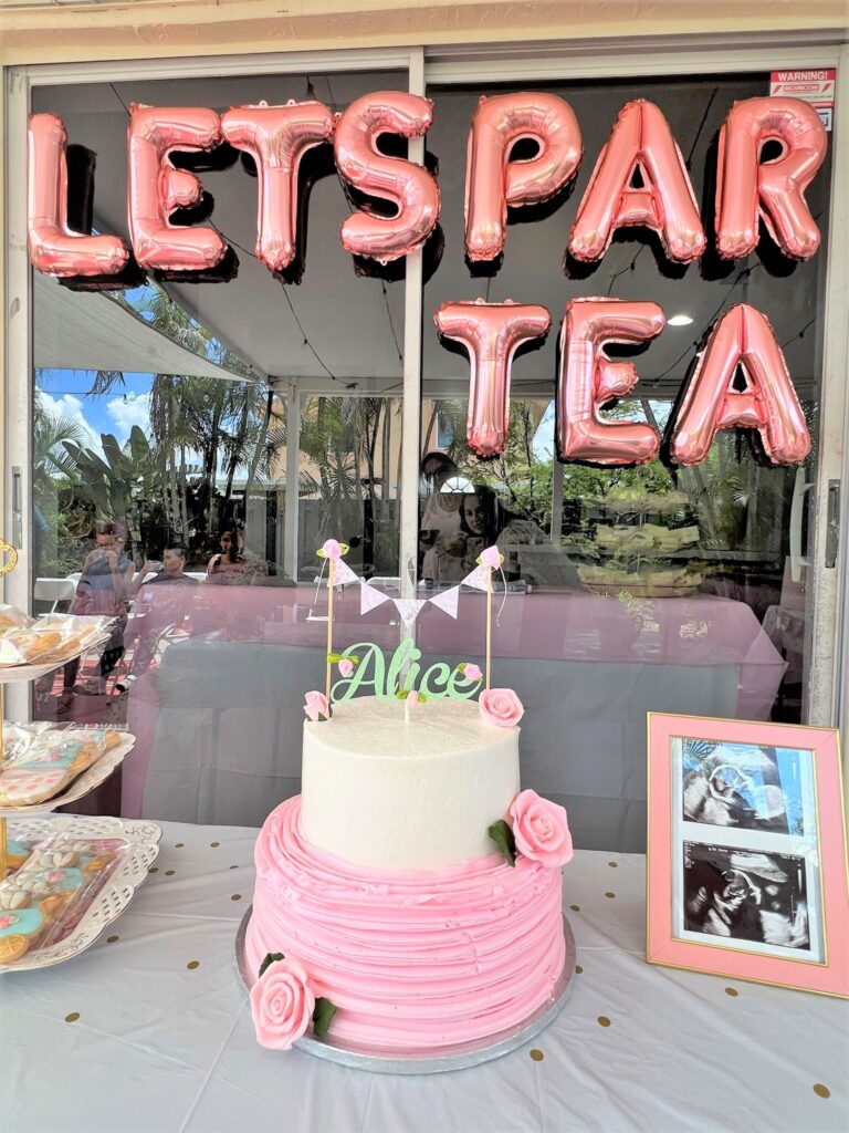 Photo of Tea themed Baby Shower Cake Table