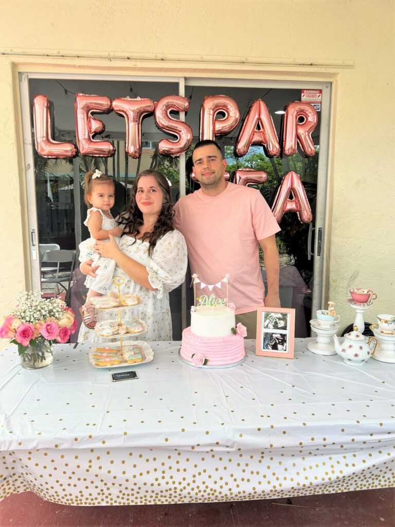 Photo of family at Tea Themed Baby Shower 