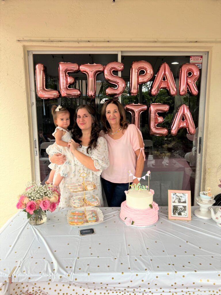 Photo of family at Tea Themed Baby Shower 