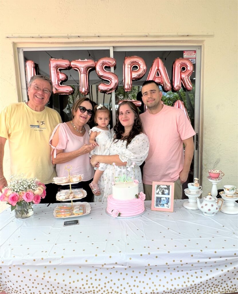 Photo of family at Tea Themed Baby Shower 