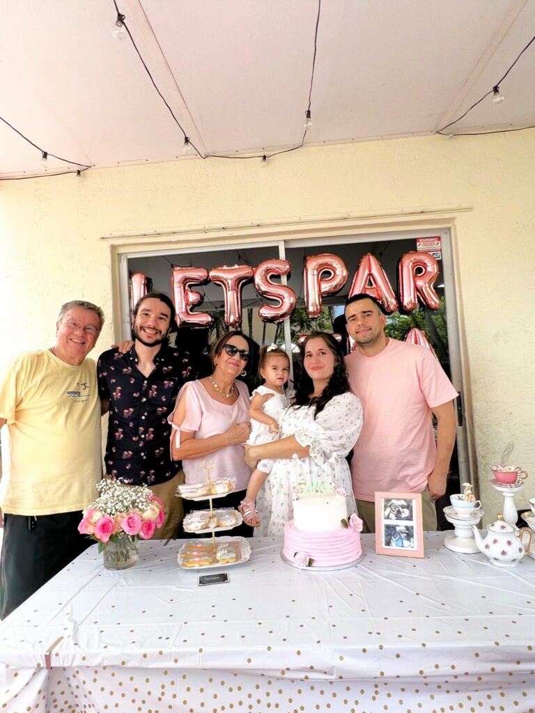 Photo of family at Tea Themed Baby Shower 