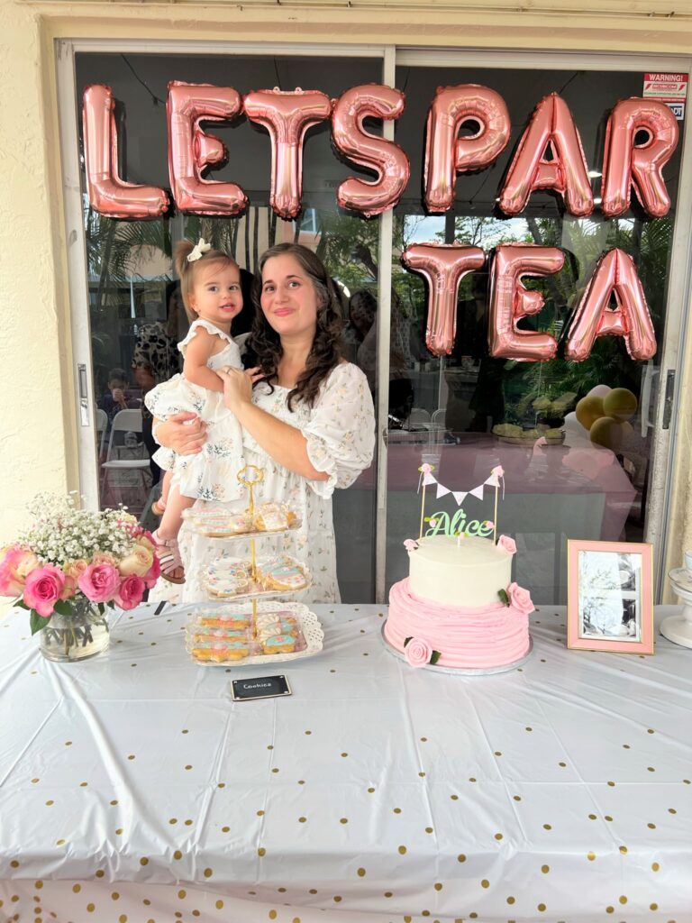 Photo of family at Tea Themed Baby Shower 