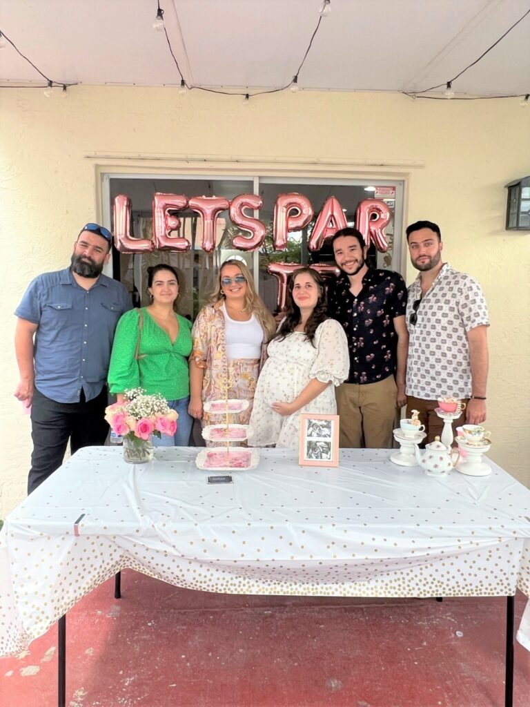 Photo of cousins at Tea Themed Baby Shower 