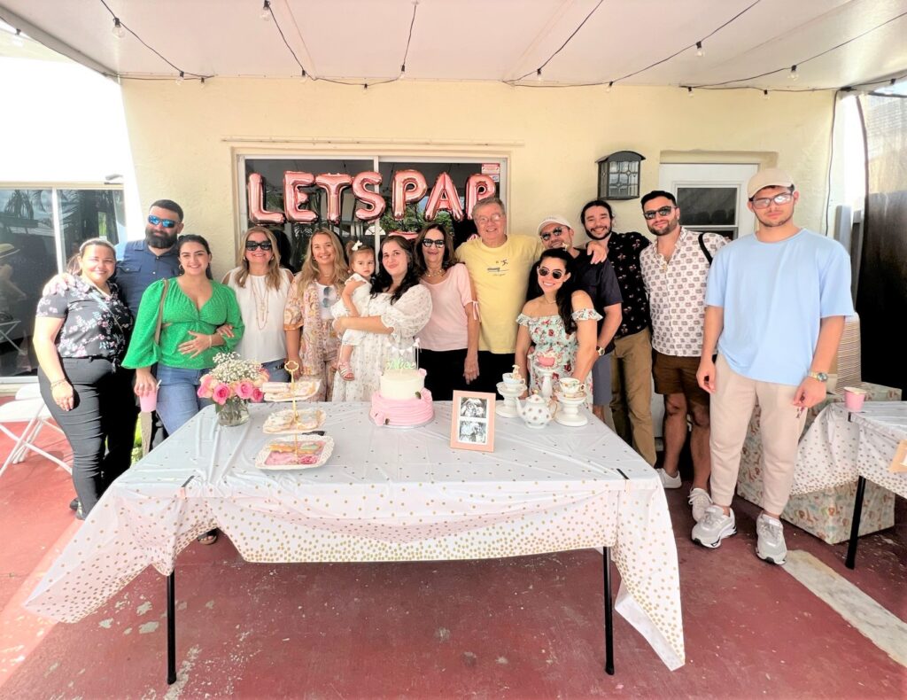 Photo of cousins and family at Tea Themed Baby Shower 
