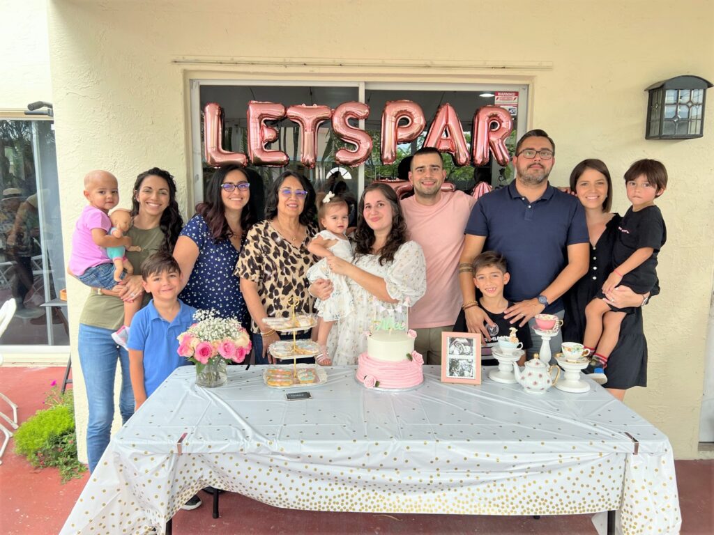 Photo of family at Tea Themed Baby Shower 