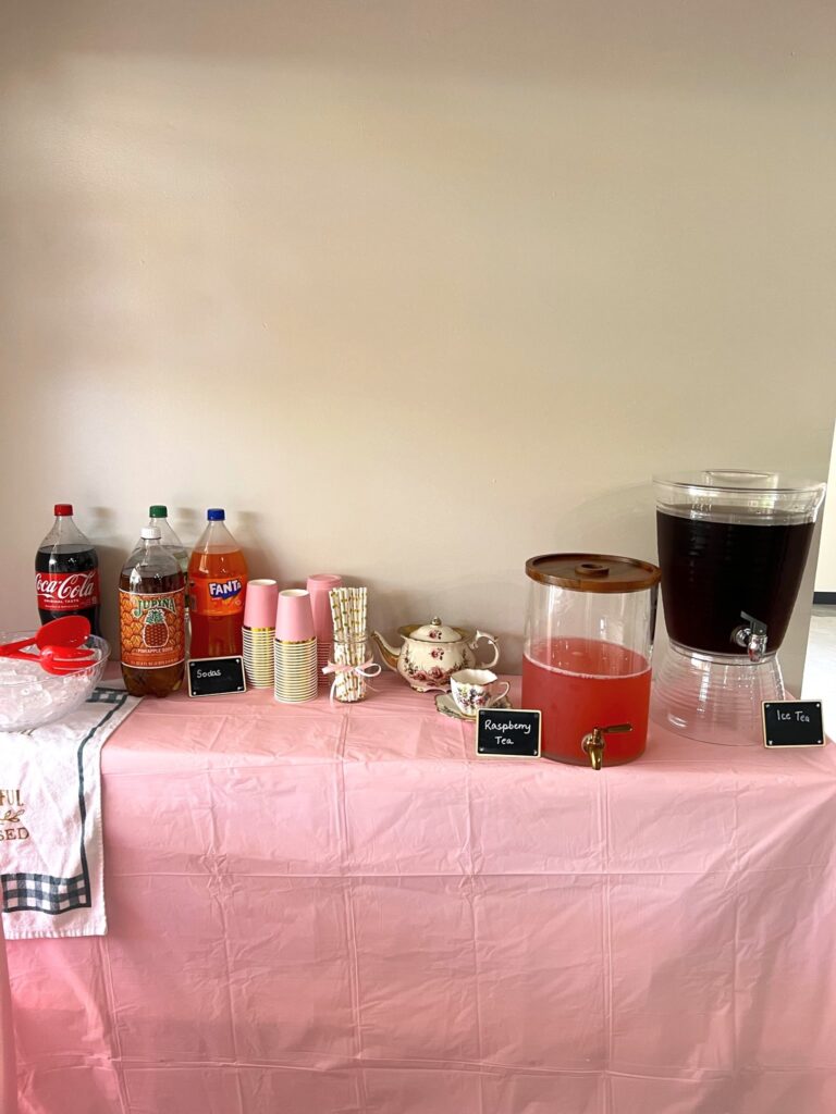 Photo of Tea themed Baby Shower Drinks table
