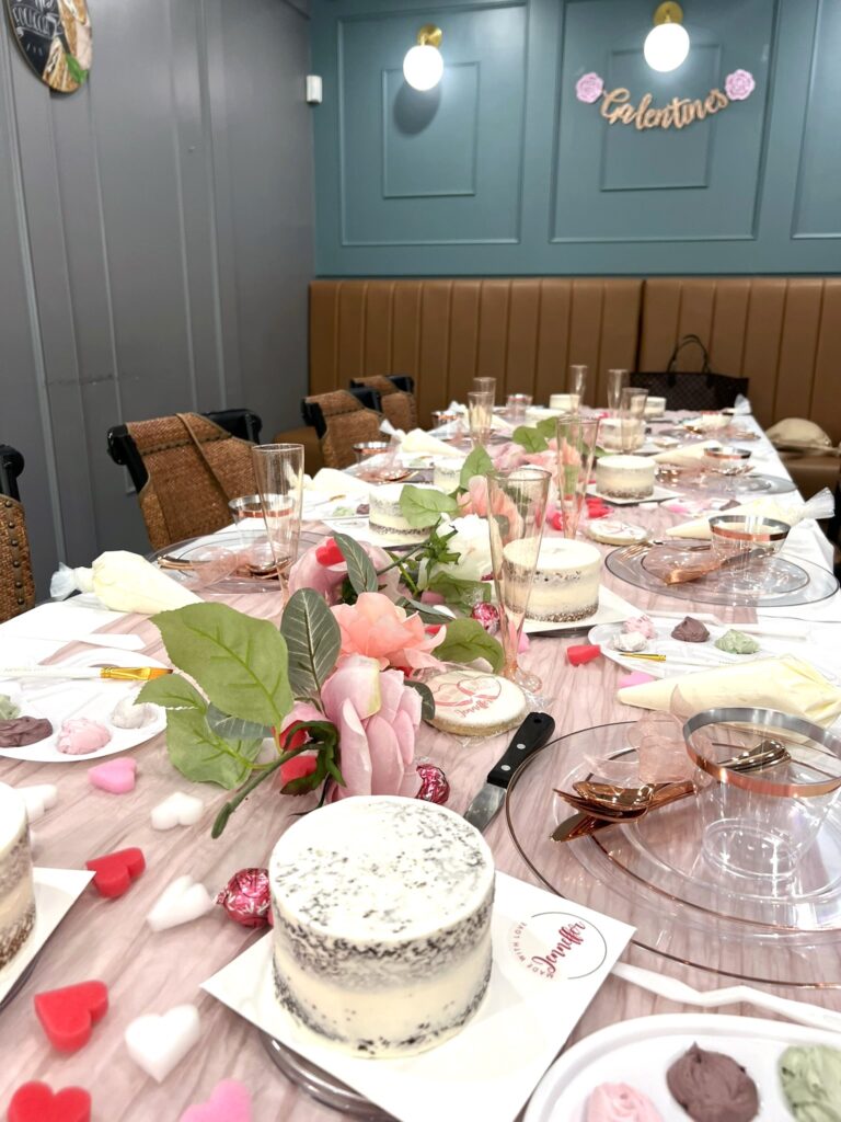 Photo of Bubbles and Buttercream Galentines Event Decor at New River Cafe and Bakery