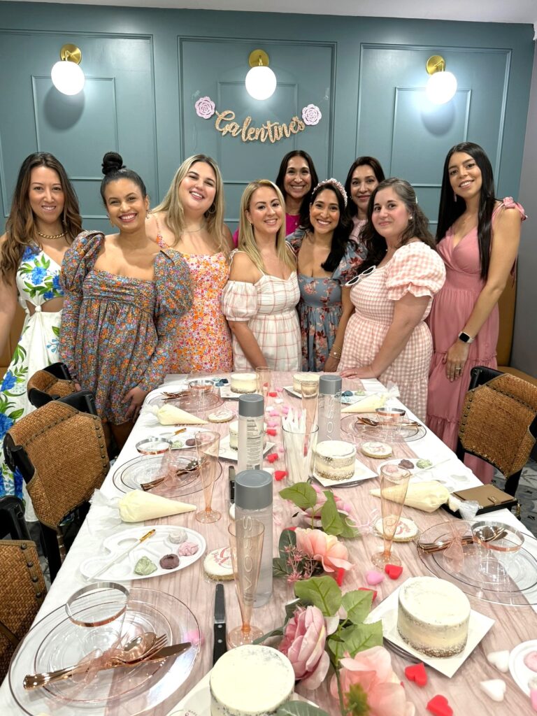 Photo of girls at Bubbles and Buttercream Galentines Event at New River Cafe and Bakery